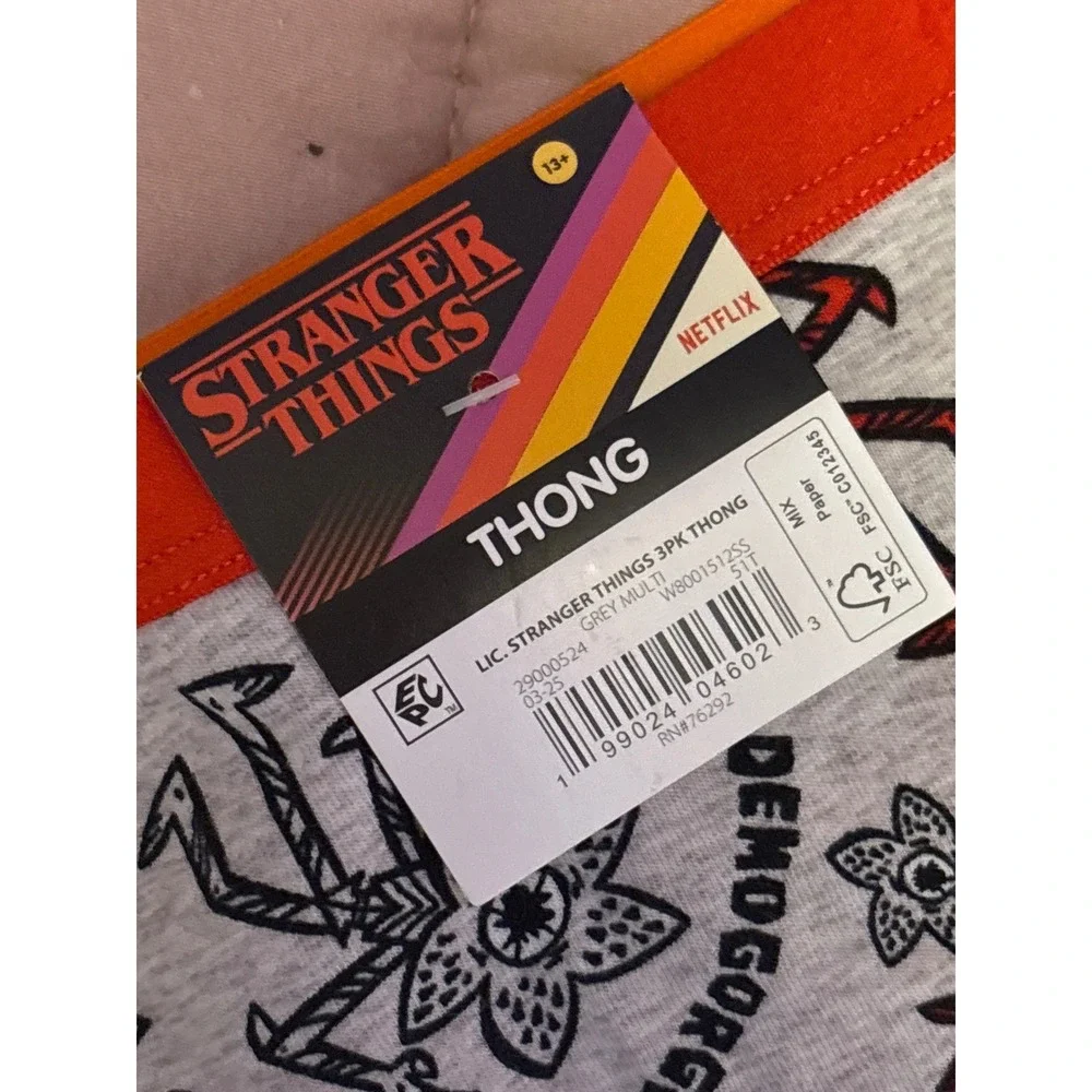 NEW Stranger‎ Things Women's 3pk Printed Cotton Thong Panties, Size XXL (20)